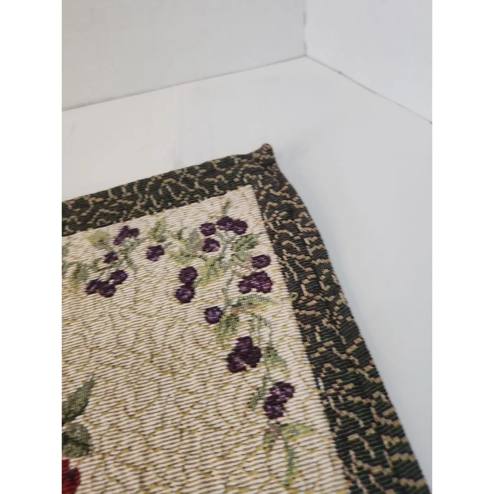 Vtg Tapestry Placemats Set of 6 Fruit Basket Harvest Autumn Cottagecore